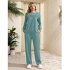 Ekouaer 2 Piece Sets for Women Lounge Set Airport Fall Travel Outfits 2026 | Pleated Top, Long Sleeve, Wide Leg Pants, Casual Tracksuit Matching Sets, Cozy Sweatsuits Vacation Fashion Women Clothing(Grey Green)
