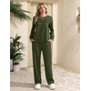 Ekouaer 2 Piece Sets for Women Lounge Set Airport Fall Travel Outfits 2026 | Pleated Top, Long Sleeve, Wide Leg Pants, Casual Tracksuit Matching Sets, Cozy Sweatsuits Vacation Fashion Women Clothing(Army Green)