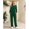Ekouaer 2 Piece Sets for Women Lounge Set Airport Fall Travel Outfits 2026 | Pleated Top, Long Sleeve, Wide Leg Pants, Casual Tracksuit Matching Sets, Cozy Sweatsuits Vacation Fashion Women Clothing(Forest Green)
