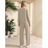 Ekouaer 2 Piece Sets for Women Lounge Set Airport Fall Travel Outfits 2026 | Pleated Top, Long Sleeve, Wide Leg Pants, Casual Tracksuit Matching Sets, Cozy Sweatsuits Vacation Fashion Women Clothing(Moon Grey)