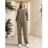 Ekouaer 2 Piece Sets for Women Lounge Set Airport Fall Travel Outfits 2026 | Pleated Top, Long Sleeve, Wide Leg Pants, Casual Tracksuit Matching Sets, Cozy Sweatsuits Vacation Fashion Women Clothing(Coffee)