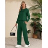 Ekouaer 2 Piece Sets for Women Lounge Set Airport Fall Travel Outfits 2026 | Pleated Top, Long Sleeve, Wide Leg Pants, Casual Tracksuit Matching Sets, Cozy Sweatsuits Vacation Fashion Women Clothing(Forest Green)