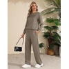 Ekouaer 2 Piece Sets for Women Lounge Set Airport Fall Travel Outfits 2026 | Pleated Top, Long Sleeve, Wide Leg Pants, Casual Tracksuit Matching Sets, Cozy Sweatsuits Vacation Fashion Women Clothing(Coffee)