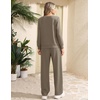 Ekouaer 2 Piece Sets for Women Lounge Set Airport Fall Travel Outfits 2026 | Pleated Top, Long Sleeve, Wide Leg Pants, Casual Tracksuit Matching Sets, Cozy Sweatsuits Vacation Fashion Women Clothing(Coffee)