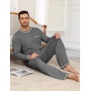 Ekouaer Mens Long Sleeve T-Shirt Pajama Set Soft 2 Piece Lounge Set | Lightweight Long Sleeve Shirts and Bottoms, Soft Comfy Sleep Sets,2 Pieces Loungewear,Crew Neck(Dark Dray)