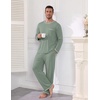 Ekouaer Mens Long Sleeve T-Shirt Pajama Set Soft 2 Piece Lounge Set | Lightweight Long Sleeve Shirts and Bottoms, Soft Comfy Sleep Sets,2 Pieces Loungewear,Crew Neck(Sage Green)