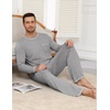 Ekouaer Mens Long Sleeve T-Shirt Pajama Set Soft 2 Piece Lounge Set | Lightweight Long Sleeve Shirts and Bottoms, Soft Comfy Sleep Sets,2 Pieces Loungewear,Crew Neck(Light Grey)
