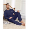 Ekouaer Mens Long Sleeve T-Shirt Pajama Set Soft 2 Piece Lounge Set | Lightweight Long Sleeve Shirts and Bottoms, Soft Comfy Sleep Sets,2 Pieces Loungewear,Crew Neck(Navy)