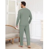 Ekouaer Mens Long Sleeve T-Shirt Pajama Set Soft 2 Piece Lounge Set | Lightweight Long Sleeve Shirts and Bottoms, Soft Comfy Sleep Sets,2 Pieces Loungewear,Crew Neck(Sage Green)