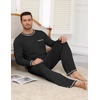 Ekouaer Mens Long Sleeve T-Shirt Pajama Set Soft 2 Piece Lounge Set | Lightweight Long Sleeve Shirts and Bottoms, Soft Comfy Sleep Sets,2 Pieces Loungewear,Crew Neck(Black)