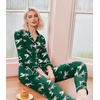 Ekouaer Pajamas Womens Long Sleeve Sleepwear Button Down Loungewear Pjs Set | Comfy Soft,Classic Notch Collar,2 Piece Matching Set for Postpartum,Maternity,Bridal,Travel,Daily,Gift(Dark Green-tiger)