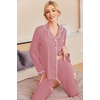 Ekouaer Pajamas Womens Long Sleeve Sleepwear Button Down Loungewear Pjs Set | Comfy Soft,Classic Notch Collar,2 Piece Matching Set for Postpartum,Maternity,Bridal,Travel,Daily,Gift(Dusty Pink)
