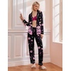 Ekouaer Pajamas Womens Long Sleeve Sleepwear Button Down Loungewear Pjs Set | Comfy Soft,Classic Notch Collar,2 Piece Matching Set for Postpartum,Maternity,Bridal,Travel,Daily,Gift(Floral Black Pink)