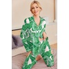 Ekouaer Pajamas Womens Long Sleeve Sleepwear Button Down Loungewear Pjs Set | Comfy Soft,Classic Notch Collar,2 Piece Matching Set for Postpartum,Maternity,Bridal,Travel,Daily,Gift(Green Leaves)