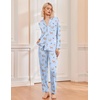 Ekouaer Pajamas Womens Long Sleeve Sleepwear Button Down Loungewear Pjs Set | Comfy Soft,Classic Notch Collar,2 Piece Matching Set for Postpartum,Maternity,Bridal,Travel,Daily,Gift(Light Blue-animal)