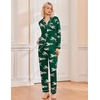 Ekouaer Pajamas Womens Long Sleeve Sleepwear Button Down Loungewear Pjs Set | Comfy Soft,Classic Notch Collar,2 Piece Matching Set for Postpartum,Maternity,Bridal,Travel,Daily,Gift(Dark Green-tiger)
