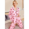 Ekouaer Pajamas Womens Long Sleeve Sleepwear Button Down Loungewear Pjs Set | Comfy Soft,Classic Notch Collar,2 Piece Matching Set for Postpartum,Maternity,Bridal,Travel,Daily,Gift(Bow Pink Red)