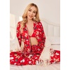 Ekouaer Pajamas Womens Long Sleeve Sleepwear Button Down Loungewear Pjs Set | Comfy Soft,Classic Notch Collar,2 Piece Matching Set for Postpartum,Maternity,Bridal,Travel,Daily,Gift(Christmas Red With Gingerbread Man)