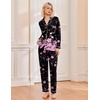 Ekouaer Pajamas Womens Long Sleeve Sleepwear Button Down Loungewear Pjs Set | Comfy Soft,Classic Notch Collar,2 Piece Matching Set for Postpartum,Maternity,Bridal,Travel,Daily,Gift(Floral Black Pink)