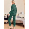 Ekouaer Pajamas Womens Long Sleeve Sleepwear Button Down Loungewear Pjs Set | Comfy Soft,Classic Notch Collar,2 Piece Matching Set for Postpartum,Maternity,Bridal,Travel,Daily,Gift(Christmas Green With Elk)