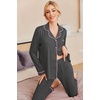 Ekouaer Pajamas Womens Long Sleeve Sleepwear Button Down Loungewear Pjs Set | Comfy Soft,Classic Notch Collar,2 Piece Matching Set for Postpartum,Maternity,Bridal,Travel,Daily,Gift(Deep Flower Gray)