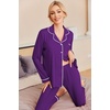 Ekouaer Pajamas Womens Long Sleeve Sleepwear Button Down Loungewear Pjs Set | Comfy Soft,Classic Notch Collar,2 Piece Matching Set for Postpartum,Maternity,Bridal,Travel,Daily,Gift(Purple)