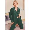 Ekouaer Pajamas Womens Long Sleeve Sleepwear Button Down Loungewear Pjs Set | Comfy Soft,Classic Notch Collar,2 Piece Matching Set for Postpartum,Maternity,Bridal,Travel,Daily,Gift(Green With White Dots)