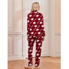 Ekouaer Pajamas Womens Long Sleeve Sleepwear Button Down Loungewear Pjs Set | Comfy Soft,Classic Notch Collar,2 Piece Matching Set for Postpartum,Maternity,Bridal,Travel,Daily,Gift(Teddy Wine)