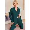 Ekouaer Pajamas Womens Long Sleeve Sleepwear Button Down Loungewear Pjs Set | Comfy Soft,Classic Notch Collar,2 Piece Matching Set for Postpartum,Maternity,Bridal,Travel,Daily,Gift(Dark Green)