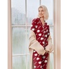 Ekouaer Pajamas Womens Long Sleeve Sleepwear Button Down Loungewear Pjs Set | Comfy Soft,Classic Notch Collar,2 Piece Matching Set for Postpartum,Maternity,Bridal,Travel,Daily,Gift(Teddy Wine)