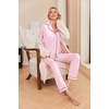 Ekouaer Pajamas Womens Long Sleeve Sleepwear Button Down Loungewear Pjs Set | Comfy Soft,Classic Notch Collar,2 Piece Matching Set for Postpartum,Maternity,Bridal,Travel,Daily,Gift(Striped Pink)