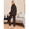 Ekouaer Pajamas Womens Long Sleeve Sleepwear Button Down Loungewear Pjs Set | Comfy Soft,Classic Notch Collar,2 Piece Matching Set for Postpartum,Maternity,Bridal,Travel,Daily,Gift(Brown)