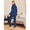 Ekouaer Pajamas Womens Long Sleeve Sleepwear Button Down Loungewear Pjs Set | Comfy Soft,Classic Notch Collar,2 Piece Matching Set for Postpartum,Maternity,Bridal,Travel,Daily,Gift(Navy Blue)