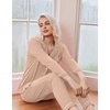 Ekouaer Pajamas Womens Long Sleeve Sleepwear Button Down Loungewear Pjs Set | Comfy Soft,Classic Notch Collar,2 Piece Matching Set for Postpartum,Maternity,Bridal,Travel,Daily,Gift(Khaki)