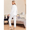 Ekouaer Pajamas Womens Long Sleeve Sleepwear Button Down Loungewear Pjs Set | Comfy Soft,Classic Notch Collar,2 Piece Matching Set for Postpartum,Maternity,Bridal,Travel,Daily,Gift(White)