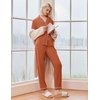 Ekouaer Pajamas Womens Long Sleeve Sleepwear Button Down Loungewear Pjs Set | Comfy Soft,Classic Notch Collar,2 Piece Matching Set for Postpartum,Maternity,Bridal,Travel,Daily,Gift(Caramel)