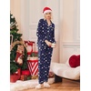 Ekouaer Pajamas Womens Long Sleeve Sleepwear Button Down Loungewear Pjs Set | Comfy Soft,Classic Notch Collar,2 Piece Matching Set for Postpartum,Maternity,Bridal,Travel,Daily,Gift(Teddy Navy)