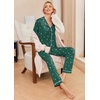 Ekouaer Pajamas Womens Long Sleeve Sleepwear Button Down Loungewear Pjs Set | Comfy Soft,Classic Notch Collar,2 Piece Matching Set for Postpartum,Maternity,Bridal,Travel,Daily,Gift(Christmas Green With Elk)
