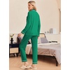 Ekouaer Pajamas Womens Long Sleeve Sleepwear Button Down Loungewear Pjs Set | Comfy Soft,Classic Notch Collar,2 Piece Matching Set for Postpartum,Maternity,Bridal,Travel,Daily,Gift(Green)