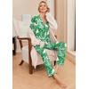 Ekouaer Pajamas Womens Long Sleeve Sleepwear Button Down Loungewear Pjs Set | Comfy Soft,Classic Notch Collar,2 Piece Matching Set for Postpartum,Maternity,Bridal,Travel,Daily,Gift(Green Leaves)