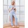 Ekouaer Pajamas Womens Long Sleeve Sleepwear Button Down Loungewear Pjs Set | Comfy Soft,Classic Notch Collar,2 Piece Matching Set for Postpartum,Maternity,Bridal,Travel,Daily,Gift(Light Blue-animal)