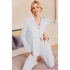 Ekouaer Pajamas Womens Long Sleeve Sleepwear Button Down Loungewear Pjs Set | Comfy Soft,Classic Notch Collar,2 Piece Matching Set for Postpartum,Maternity,Bridal,Travel,Daily,Gift(White With Black Dots)
