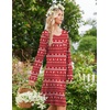 Ekouaer Womens Long Sleeve Nightgown Crewneck Sleepshirt Soft Sleep Dress | This Sleepwear Features Super Soft Skin-friendly Knit Fabric Pajama for Sleeping or Lounging Excellent Value for the Price(Red Christmas Reindeer)