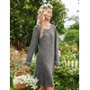 Ekouaer Womens Long Sleeve Nightgown Crewneck Sleepshirt Soft Sleep Dress | This Sleepwear Features Super Soft Skin-friendly Knit Fabric Pajama for Sleeping or Lounging Excellent Value for the Price(Deep Grey)