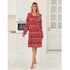 Ekouaer Womens Long Sleeve Nightgown Crewneck Sleepshirt Soft Sleep Dress | This Sleepwear Features Super Soft Skin-friendly Knit Fabric Pajama for Sleeping or Lounging Excellent Value for the Price(Red Christmas Reindeer)