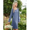 Ekouaer Womens Long Sleeve Nightgown Crewneck Sleepshirt Soft Sleep Dress | This Sleepwear Features Super Soft Skin-friendly Knit Fabric Pajama for Sleeping or Lounging Excellent Value for the Price(Navy Blue)