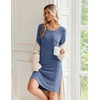 Ekouaer Womens Long Sleeve Nightgown Crewneck Sleepshirt Soft Sleep Dress | This Sleepwear Features Super Soft Skin-friendly Knit Fabric Pajama for Sleeping or Lounging Excellent Value for the Price(Navy Blue)