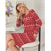 Ekouaer Womens Long Sleeve Nightgown Crewneck Sleepshirt Soft Sleep Dress | This Sleepwear Features Super Soft Skin-friendly Knit Fabric Pajama for Sleeping or Lounging Excellent Value for the Price(Red Christmas Reindeer)