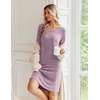 Ekouaer Womens Long Sleeve Nightgown Crewneck Sleepshirt Soft Sleep Dress | This Sleepwear Features Super Soft Skin-friendly Knit Fabric Pajama for Sleeping or Lounging Excellent Value for the Price(Purple)