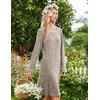 Ekouaer Womens Long Sleeve Nightgown Crewneck Sleepshirt Soft Sleep Dress | This Sleepwear Features Super Soft Skin-friendly Knit Fabric Pajama for Sleeping or Lounging Excellent Value for the Price(Khaki)
